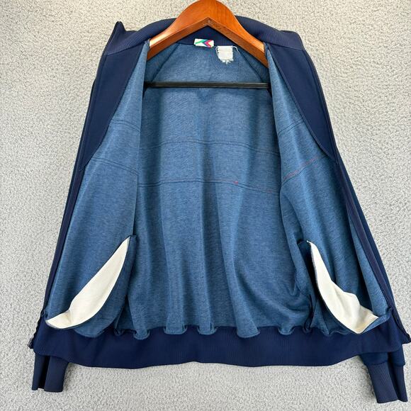 70s Track Jacket Mens Large Blokecore Streetwear Athletic Retro Full Zip Pocket - Picture 10 of 11